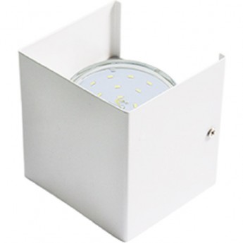 Светильник ECOLA GX53-N51 настенный бра прямоугольный матовый белый 1* GX53 100х100х90 (1 из цв. уп. по 2)