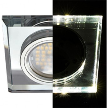 Светильник ECOLA MR16 LD1651 GU5.3 Glass Стекло с подсветкой Квадрат скошенный край Хром / Хром 25x90x90 (кd74) Светильник ECOLA MR16 LD1651 GU5.3 Glass Стекло с подсветкой Квадрат скошенный край Хром / Хром 25x90x90 (кd74)